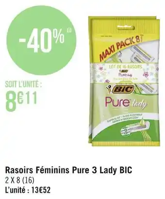 Géant Casino Bic rasoirs féminins pure 3 lady offre