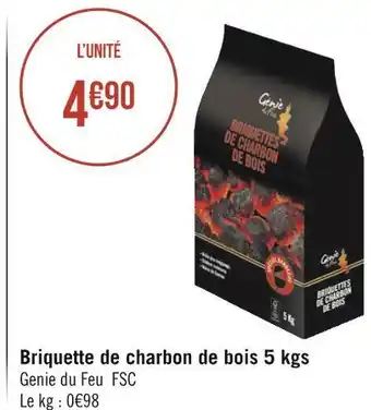 Géant Casino Briquette de charbon de bois 5 kgs offre