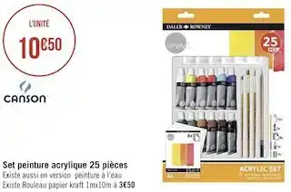 Géant Casino Canson set peinture acrylique 25 pièces offre