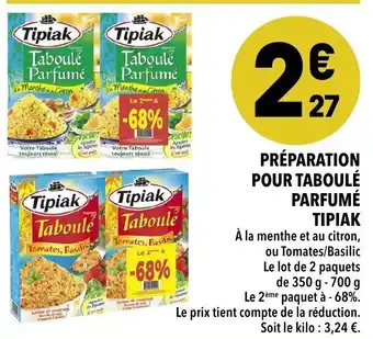 Supeco Préparation pour taboulé parfumé tipiak offre