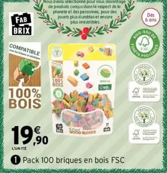 Intermarché Pack 100 briques en bois FSC offre