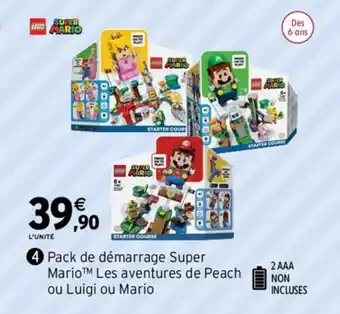 Pack de démarrage super mario les aventures de peach ou luigi ou mario