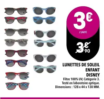 Supeco Lunettes de soleil enfant disney offre