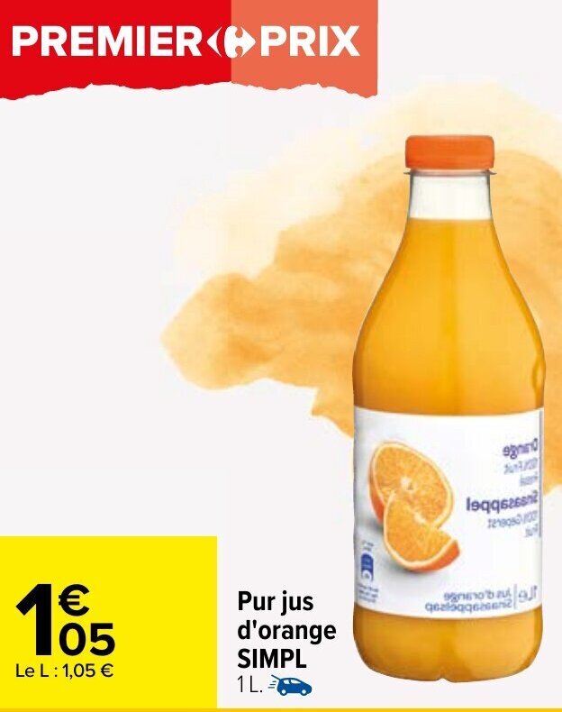 Promo Pur jus d'orange SIMPL chez Carrefour