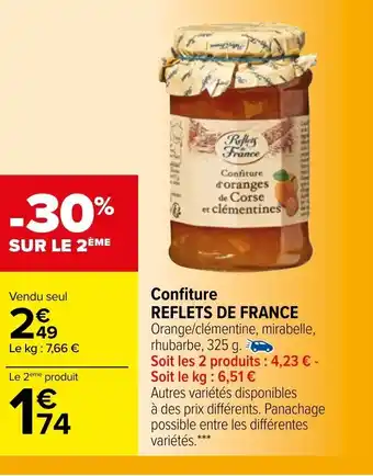 Carrefour Confiture reflets de france offre