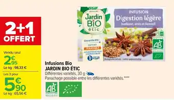 Carrefour Infusions bio JARDIN BIO ÉTIC offre