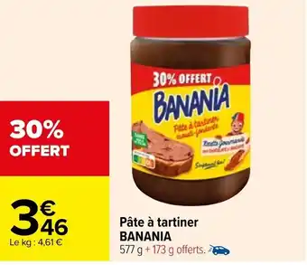 Carrefour Pâte à tartiner BANANIA offre