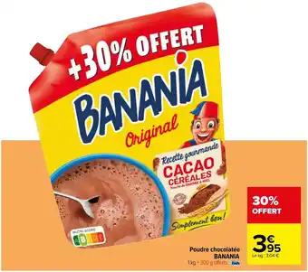 Carrefour Poudre chocolatée BANANIA offre