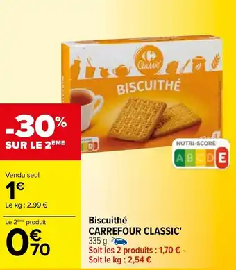 Carrefour Biscuithé CARREFOUR CLASSIC offre
