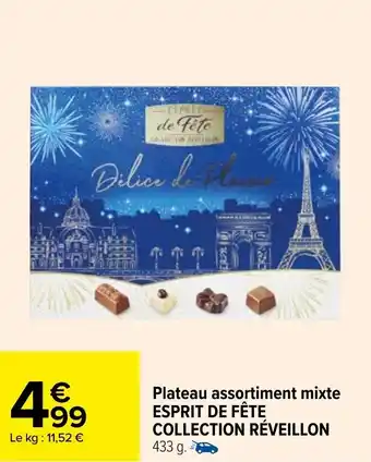 Carrefour Plateau assortiment mixte esprit de féte collection réveillon offre