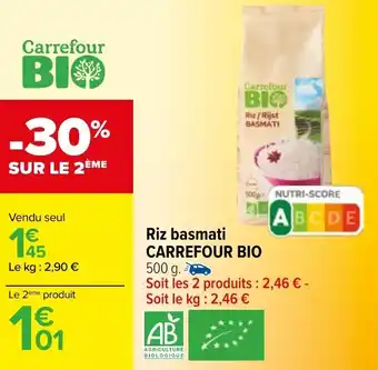 Riz basmati CARREFOUR BIO