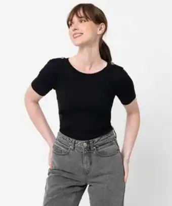 Gémo Pull femme à manches courtes en maille côtelée vue1 - gemo(femme pap) - gemo offre