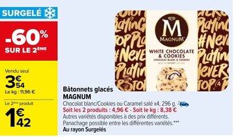 Carrefour Bâtonnets glacés MAGNUM offre