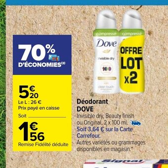 Carrefour Deodorant Dove offre