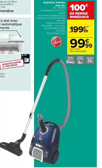 Carrefour Aspirateur Traineau Avec Sac offre