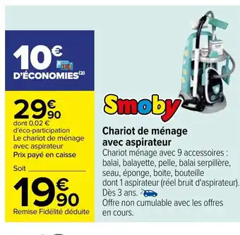 Carrefour Chariot de Menage Avec Aspirateur offre