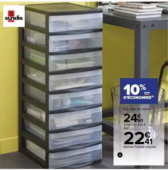 Carrefour Tour de Rangement 8 Tiroirs Optimo offre