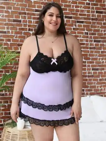 SheIn Nuisette en tulle en dentelle à nœud offre