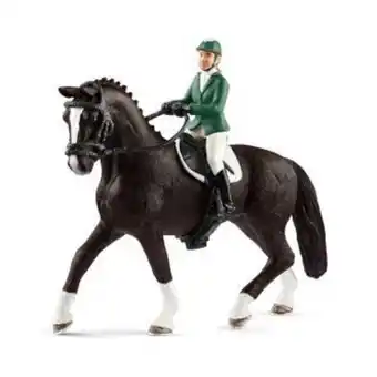 Cavalière de saut d’obstacles avec cheval