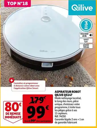 Auchan Aspirateur Robot Qilive Q5147 offre