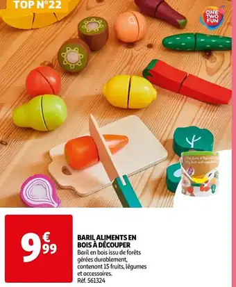 Auchan Baril Aliments En Bois à Découper offre