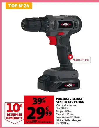 Auchan Perceuse Visseur Sans Fil 18V Racing offre