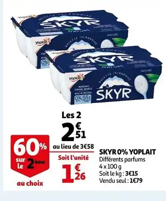 Auchan Skyr 0% Yoplait offre