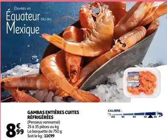 Auchan Gambas Entieres Cuites Refrigerees offre