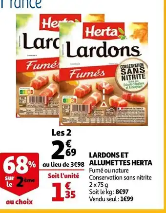 Auchan Lardons Et Allumettes Herta offre