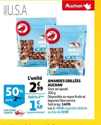 Auchan Amandes Grillées Auchan offre