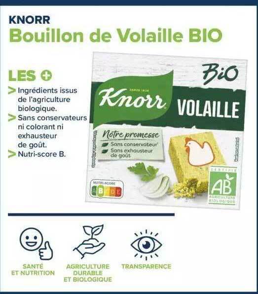 Promo Bouillon de volaille bio knorr chez Carrefour