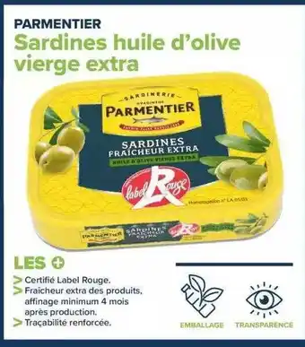 Carrefour Sardines huile d'olive vierge extra parmentier offre