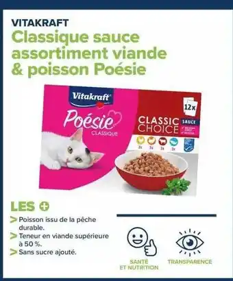 Carrefour Classique sauce assortiment viande & poisson poésie vitakraft offre