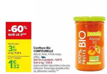 Carrefour Confiture bio confiturelle offre