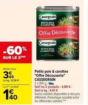 Carrefour Petits pois & carottes offre