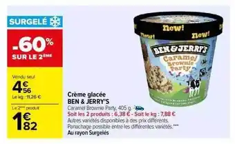 Carrefour Crème glacée ben & jerry's offre