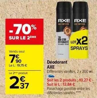 Carrefour Déodorant axe offre