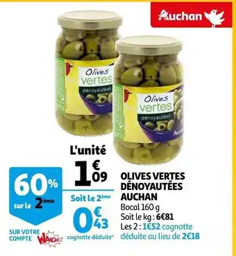 Auchan Olives Vertes Dénoyautées Auchan offre