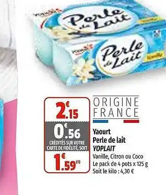 Coccimarket Yaourt perle de lait yoplait offre