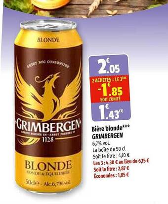 Coccimarket Bière blonde grimbergen offre