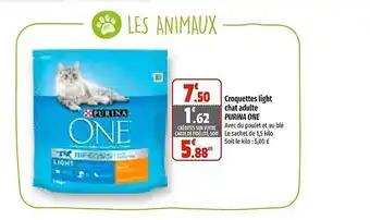 Coccimarket Croquettes light chat adulte purina one offre