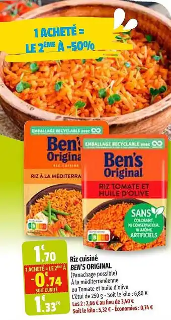 Coccimarket Riz cuisiné ben's original offre