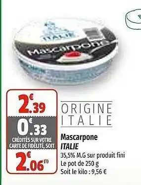 Mascarpone italie