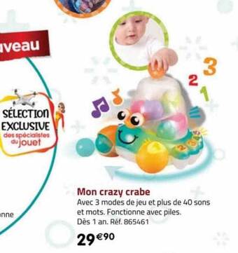 La Grande Récré Mon crazy crabe offre