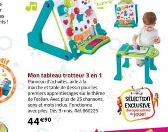 La Grande Récré Mon tableau trotteur 3 en 1 offre