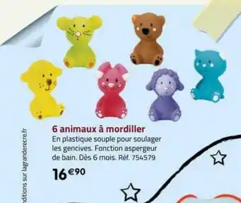 La Grande Récré 6 animaux à mordiller offre