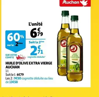 Auchan Huile d'Olive Extra Vierge Auchan 1L offre