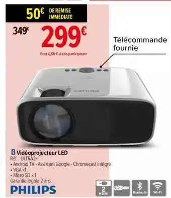 Carrefour Vidéoprojecteur led philips offre