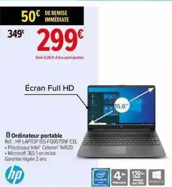 Carrefour Ordinateur portable hp offre