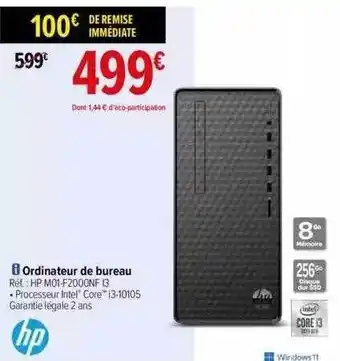 Carrefour Ordinateur de bureau hp offre